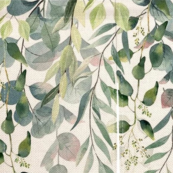 Eucalyptus Green Leaves Vines Botanical Japanese Noren Curtains Asian Art New - Picture 5 of 12
